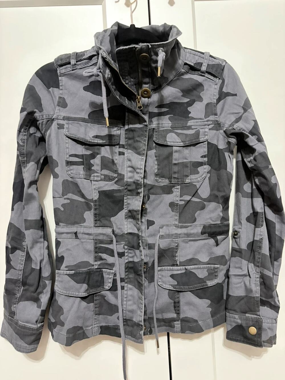 Military Core Camo Utility Cargo Jacket Black & Gray Size XXS by American Rag